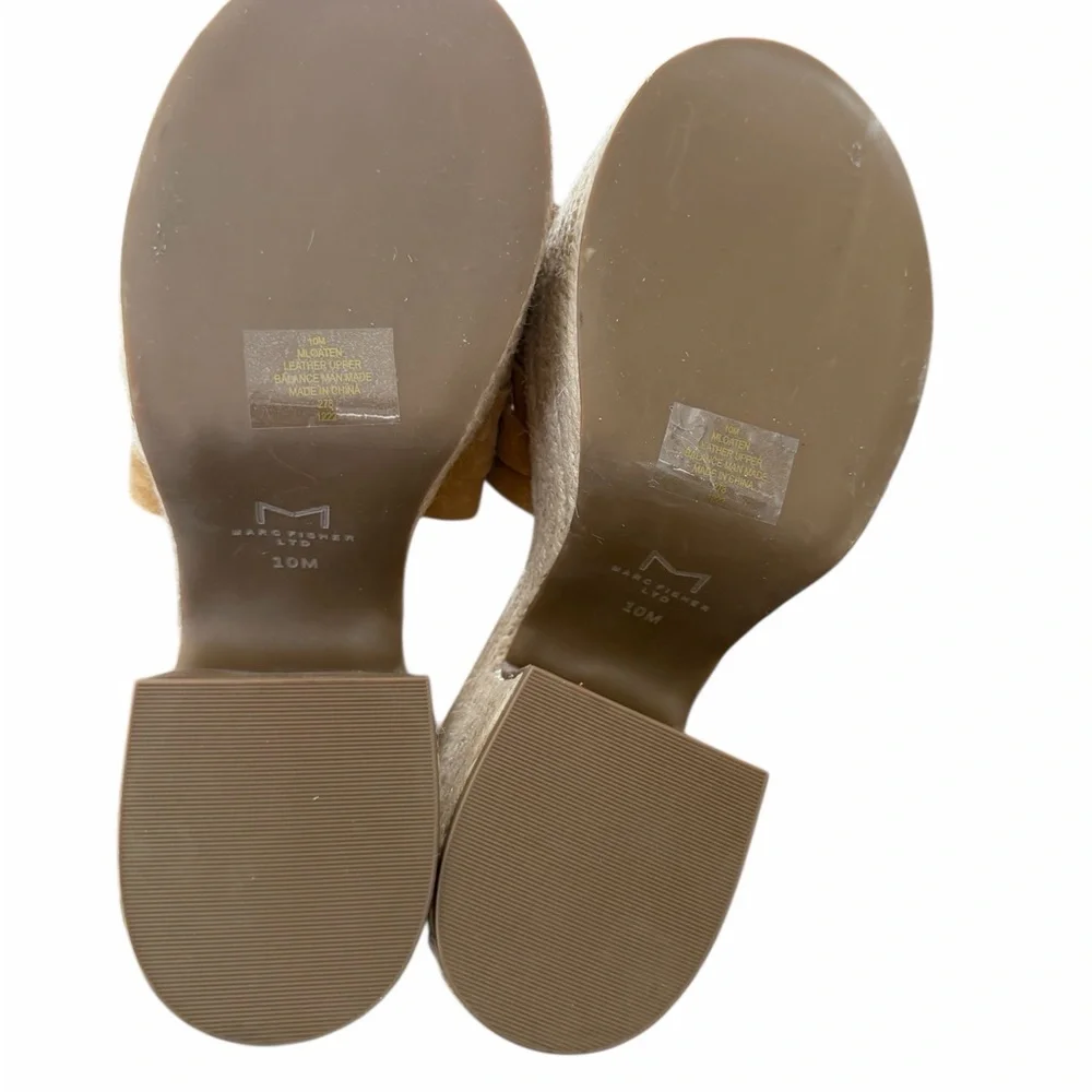 Marc Fisher Suede Braided‎ Platform Sandals - Tan
